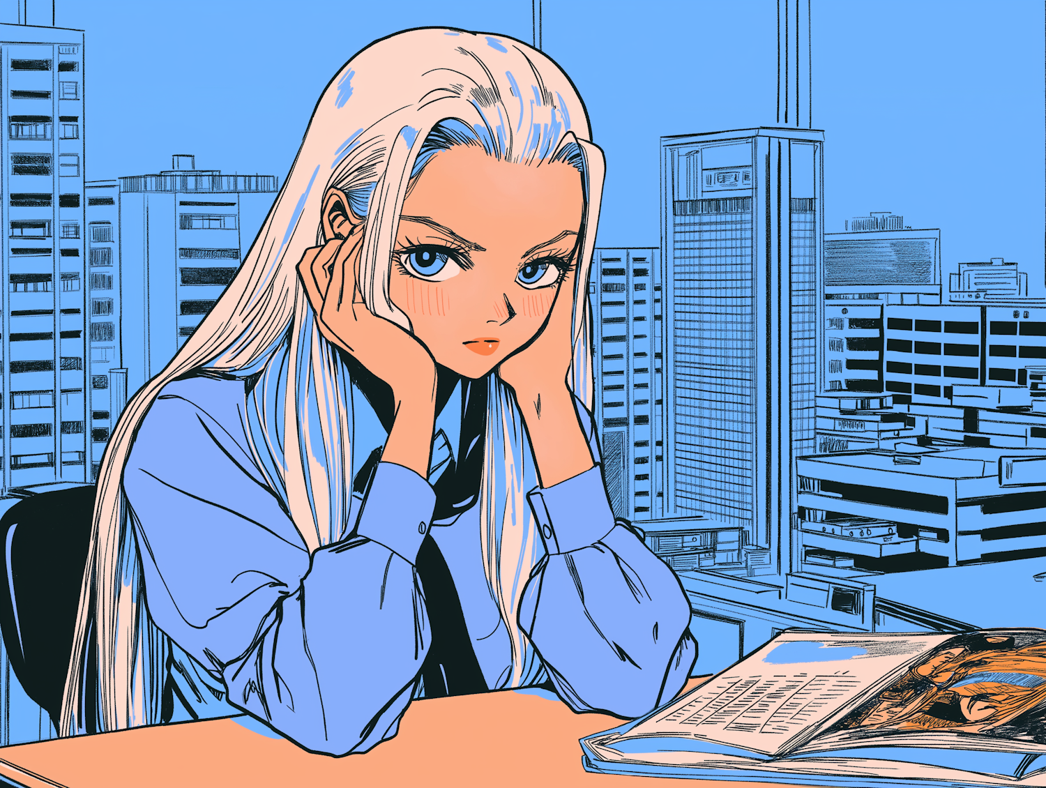 Anime Character in Urban Setting