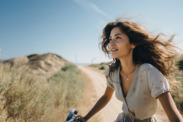 Joyful Escape on Sunlit Path