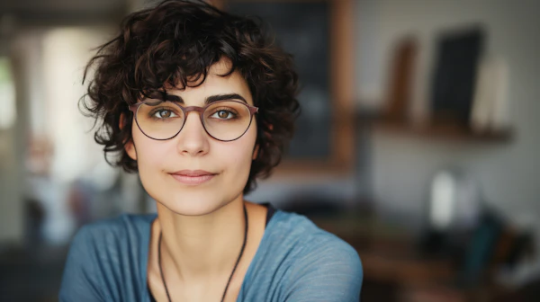 Portrait of a Young Woman with Glasses