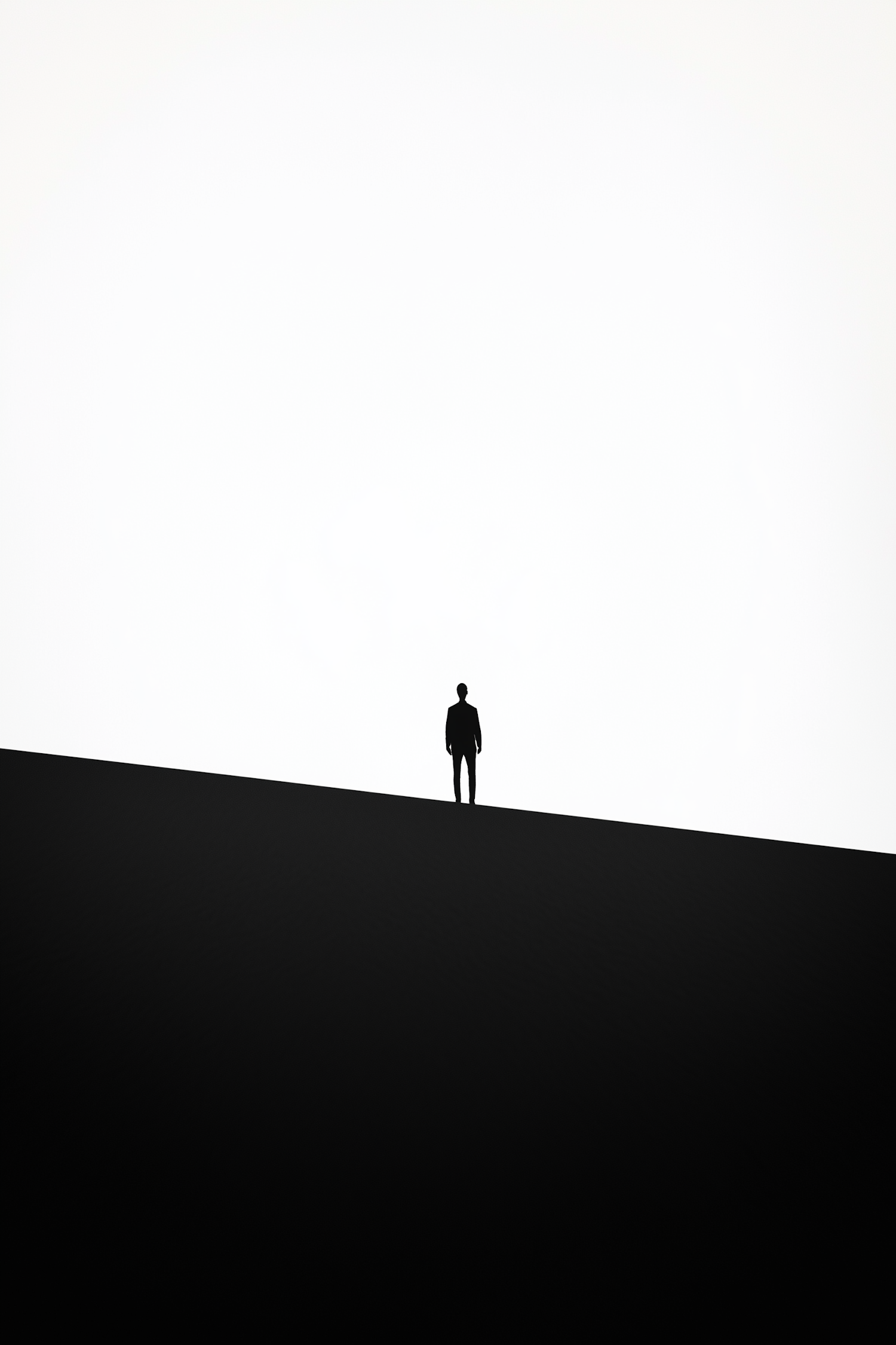 Solitary Silhouette on Slope