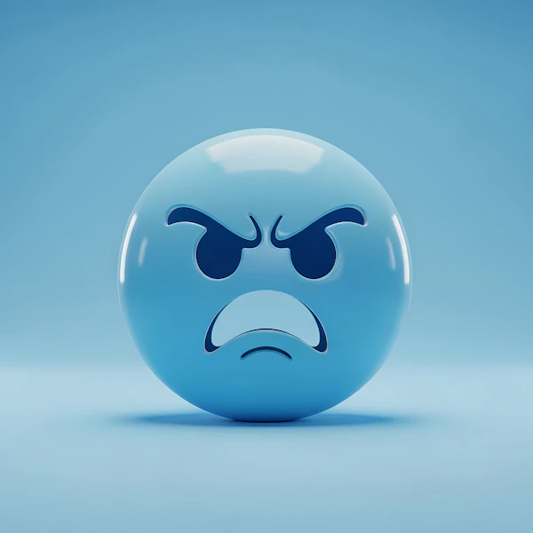 Angry Blue Emoji Render
