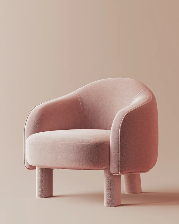 Minimalist Pink Armchair