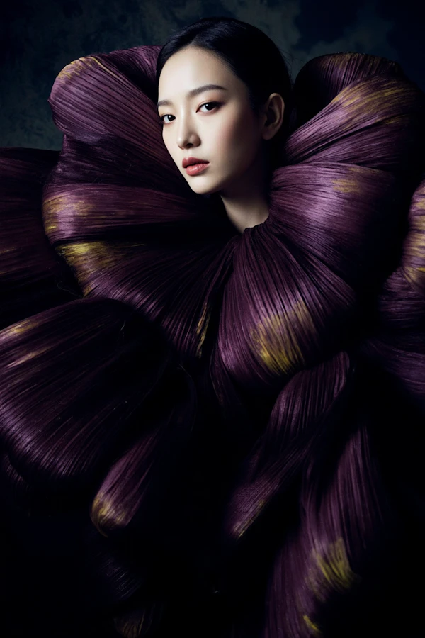Portrait of Woman in Textured Garment