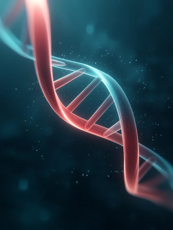 Glowing DNA Helix Art
