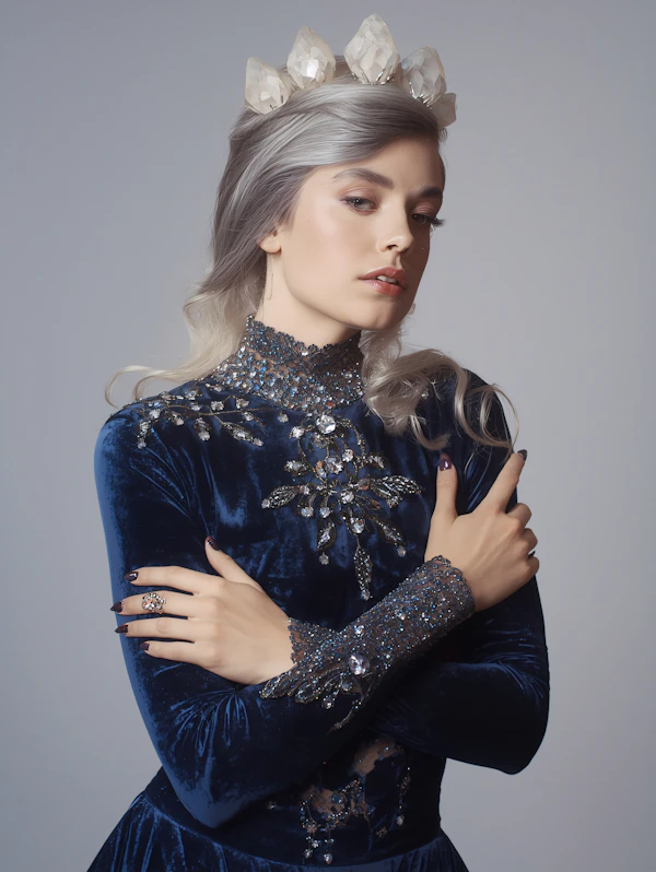 Elegant Silver-Haired Queen
