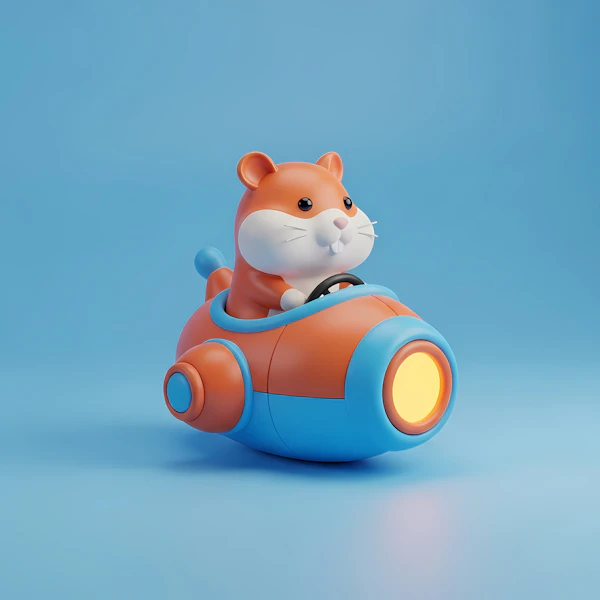 Hamster in Futuristic Car