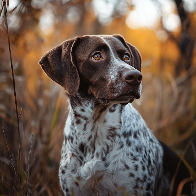 Curious Dog in Autumn