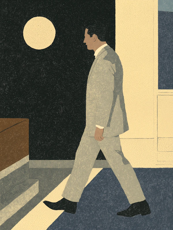 Man Walking with Purpose