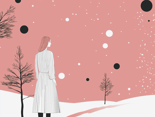 Tranquil Winter Scene Illustration