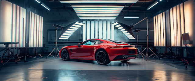 Red Sports Car Studio Photo