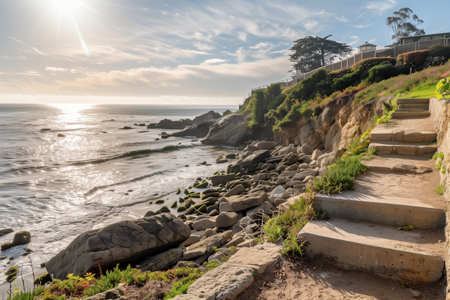 Serene Seaside View at Late Afternoon