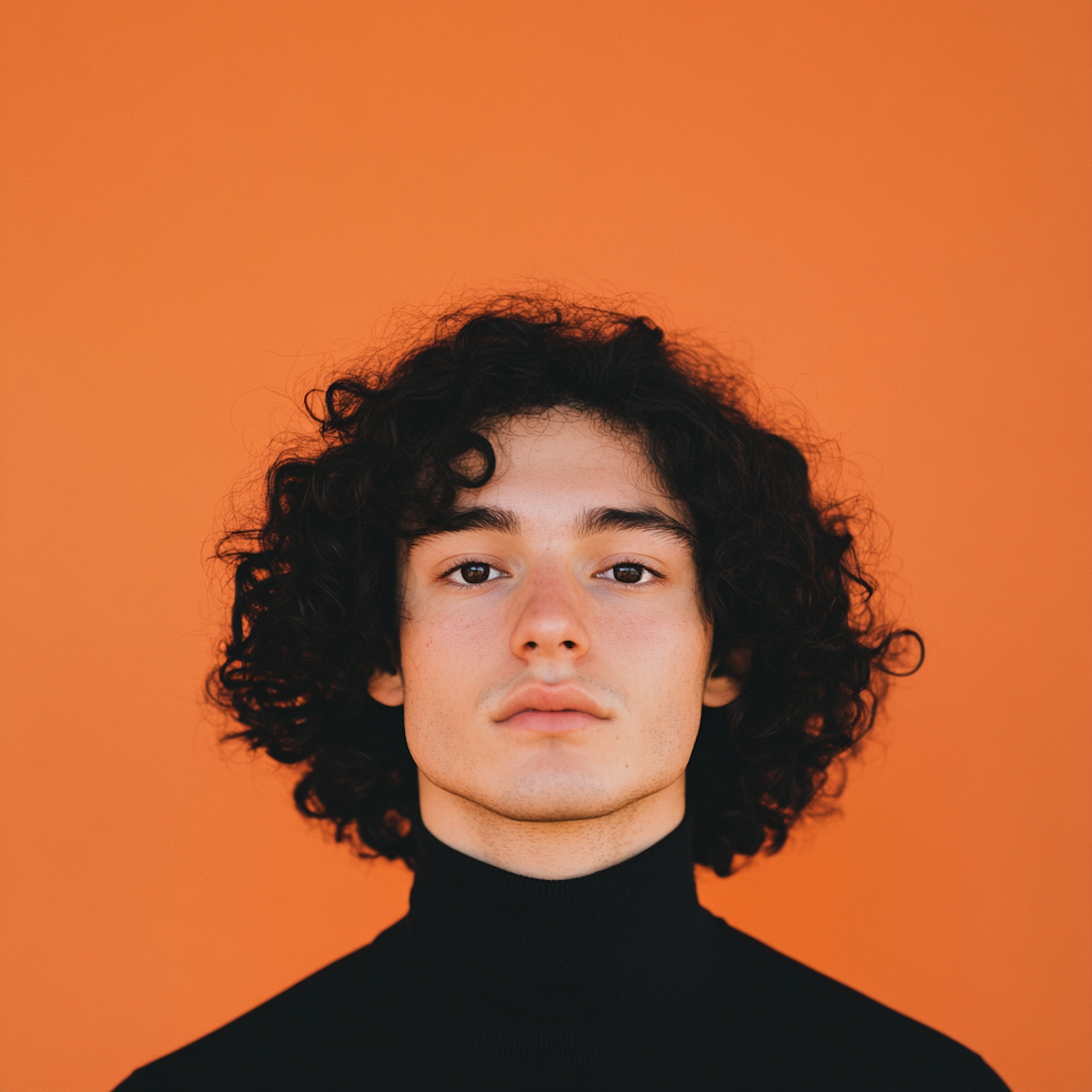Portrait with Orange Background