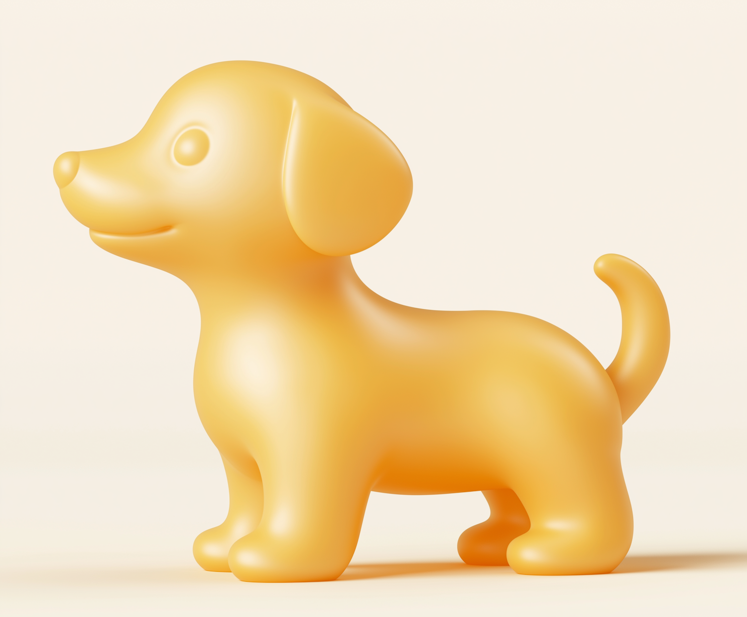 Stylized Yellow Dog Model