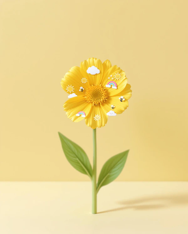 Whimsical Yellow Flower