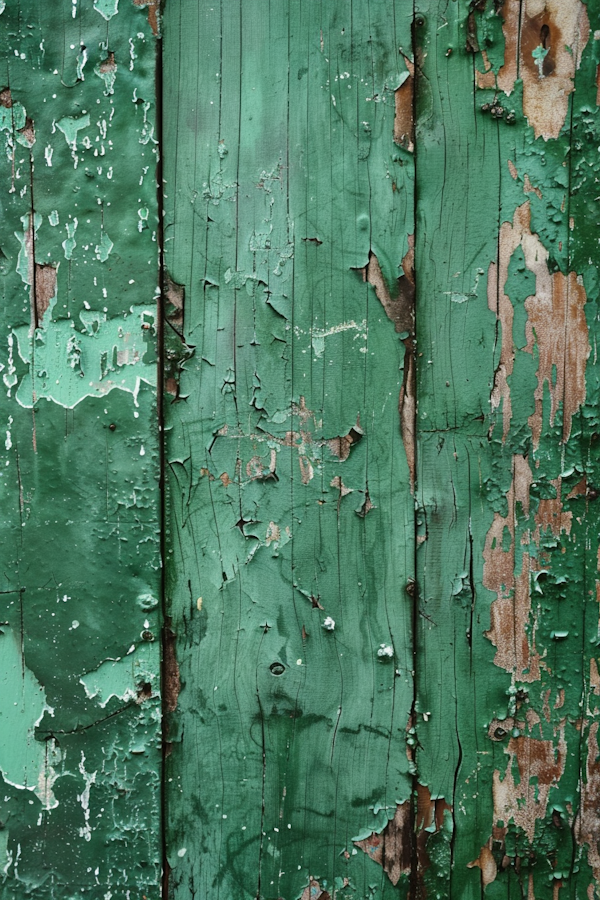 Weathered Green Wooden Wall