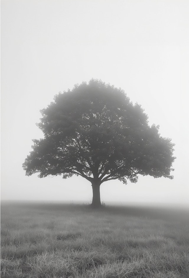 Solitary Tree in Fog