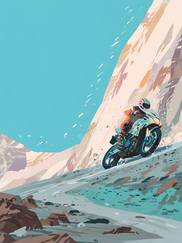 Motorcyclist Adventure Art