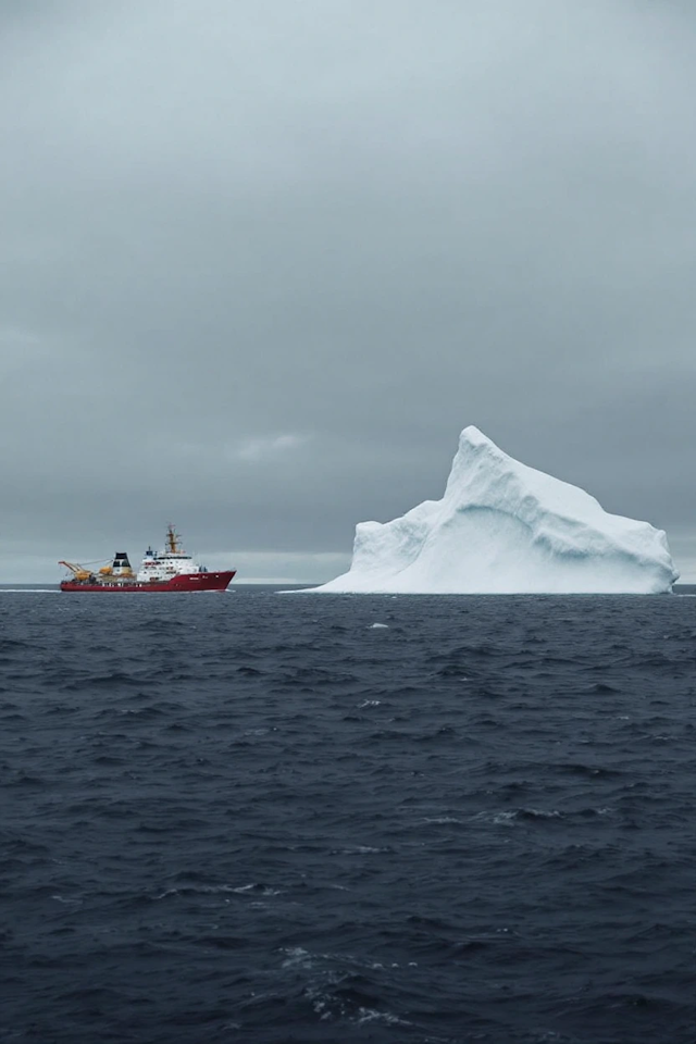 Iceberg and Red Ship