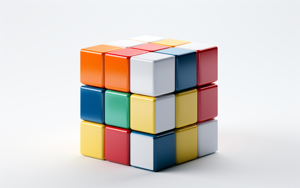 Partially Solved Rubik's Cube on White