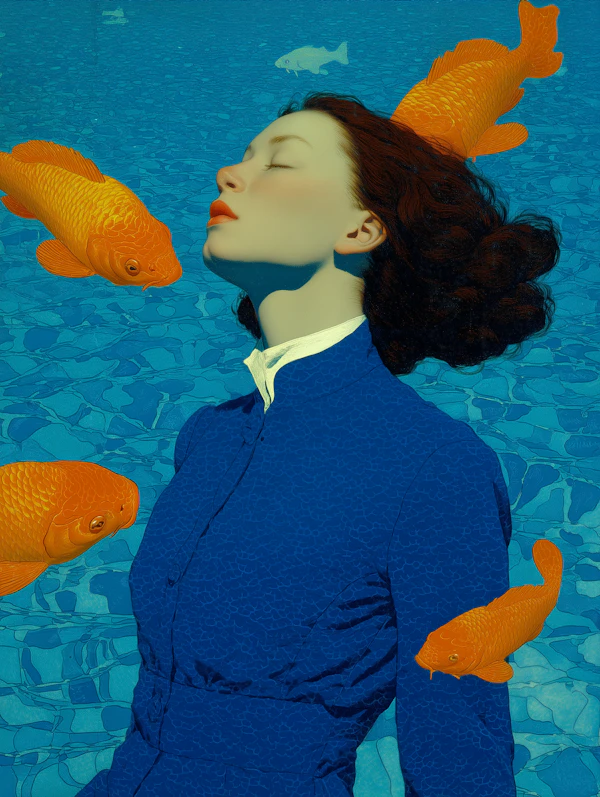 Surreal Woman & Koi