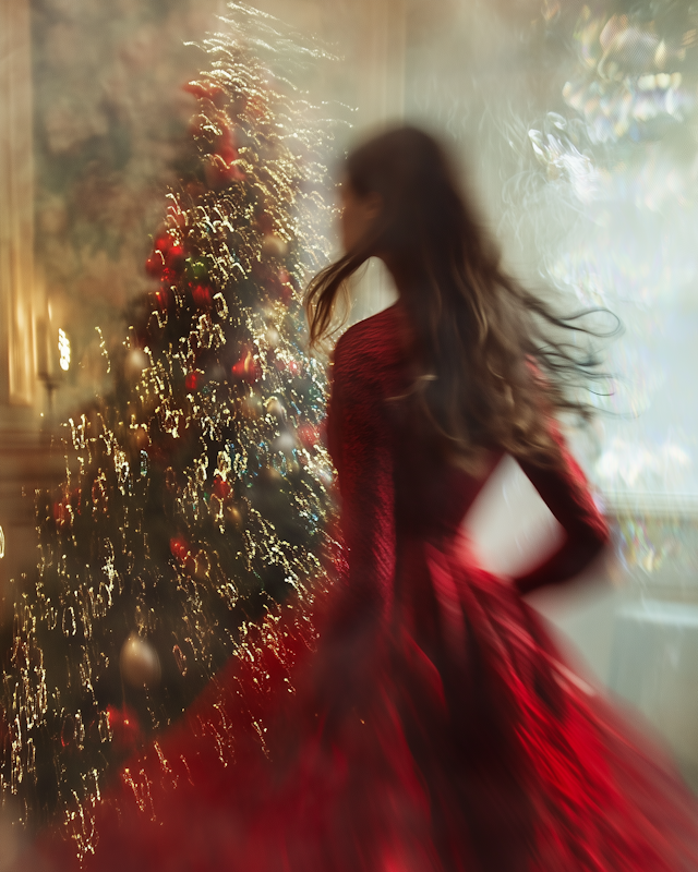 Festive Woman in Motion