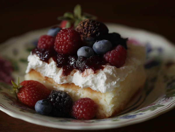 Delicious Berry Plated Cake