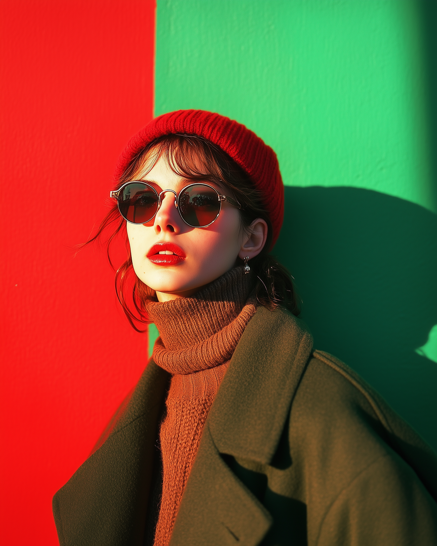 Fashionable Portrait with Color Contrast