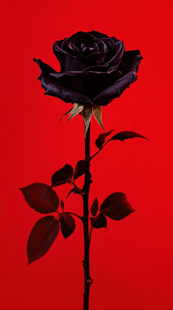 Black Rose on Red