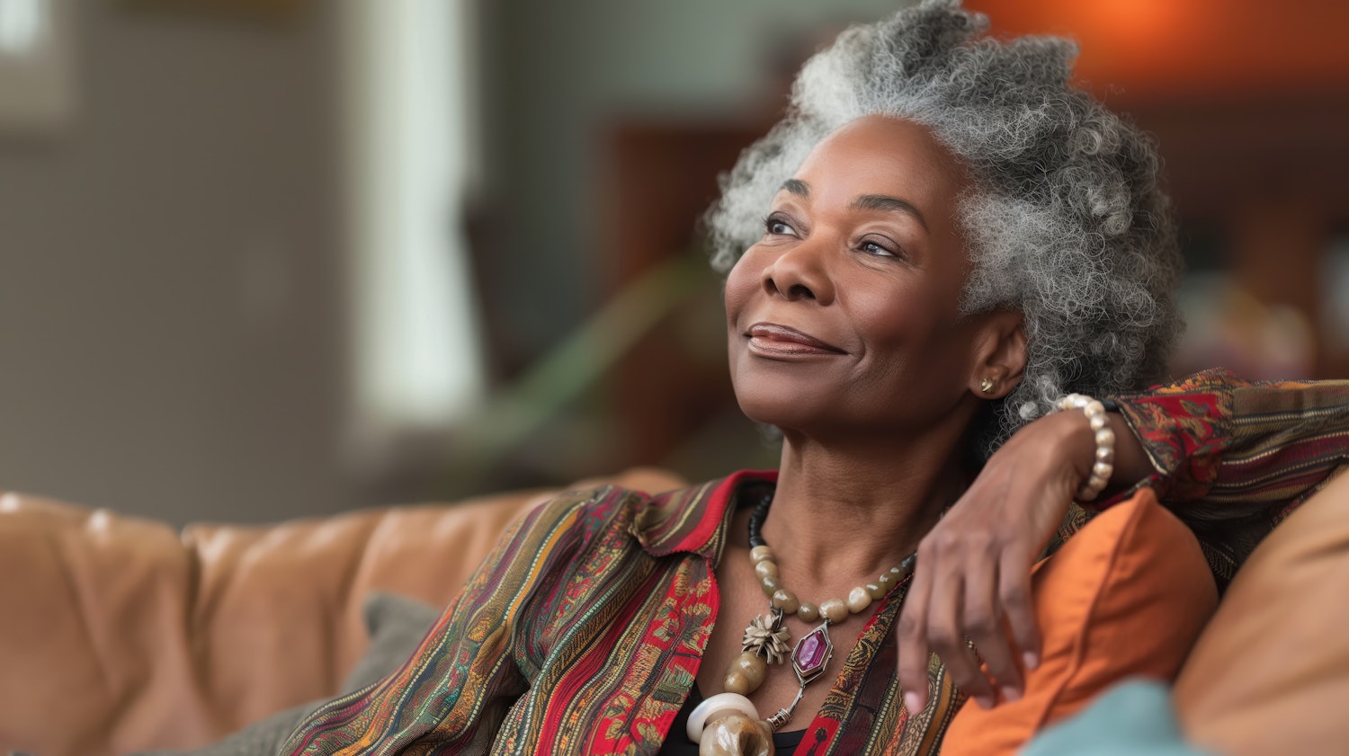 Serene Woman on Couch