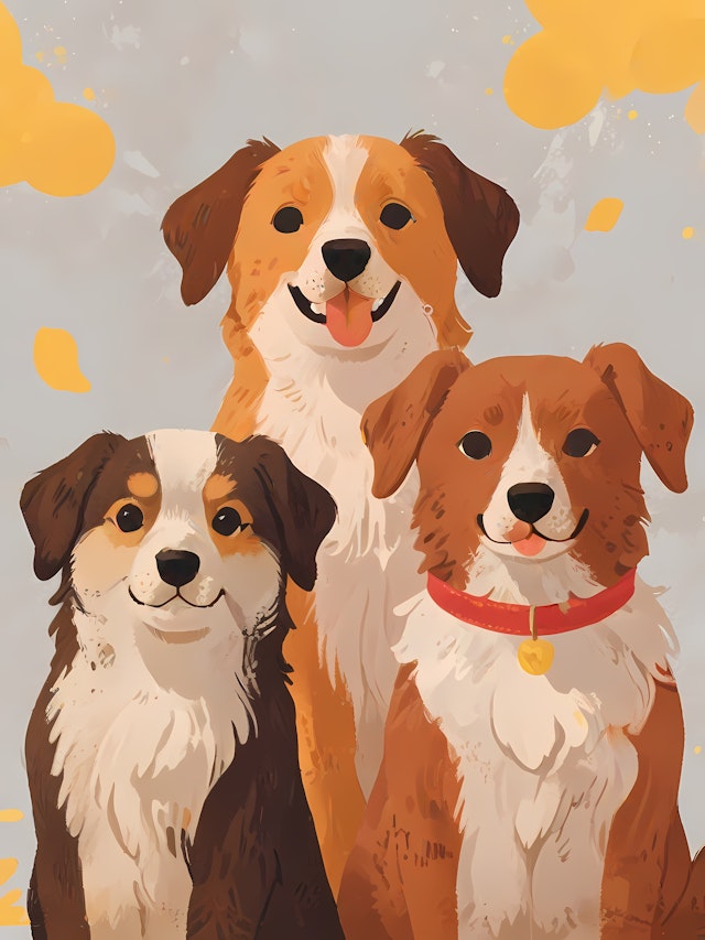 Joyful Cartoon Dogs