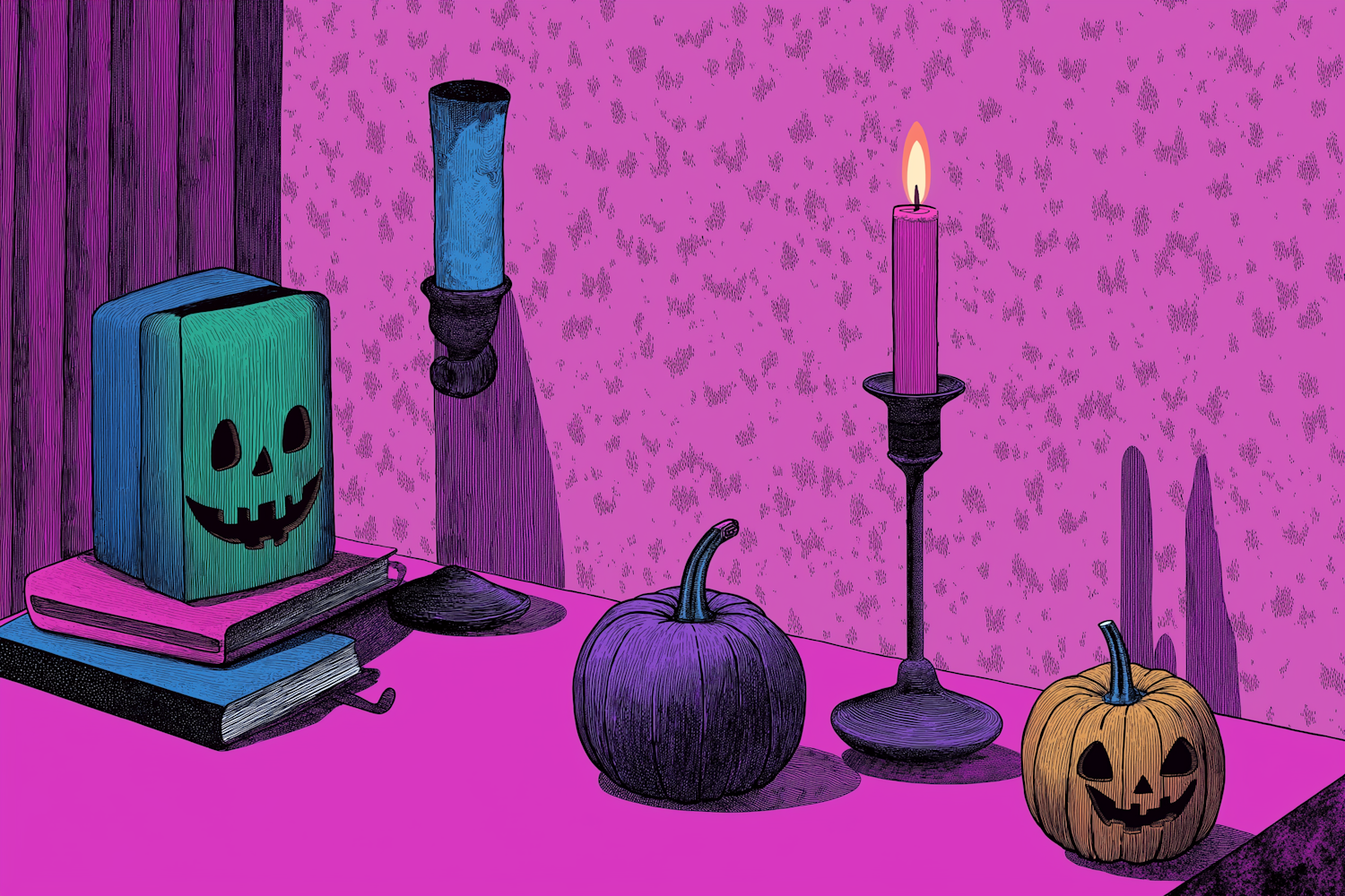 Whimsical Halloween Scene