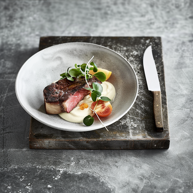 Elegantly Plated Seared Steak