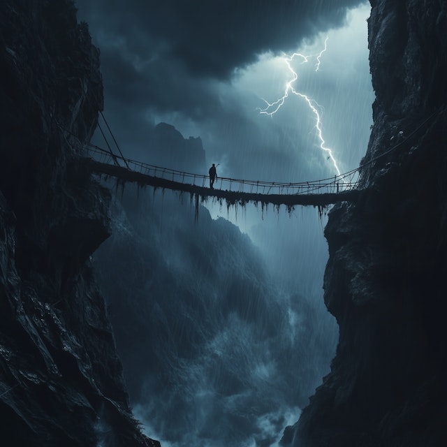 Stormy Bridge Scene