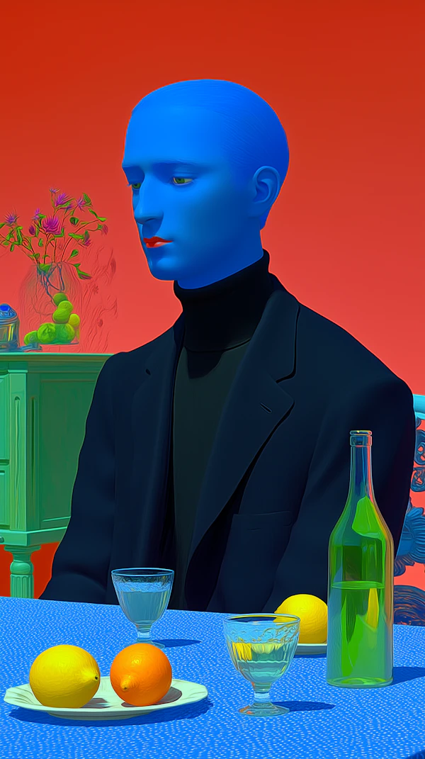 Surreal Blue Portrait