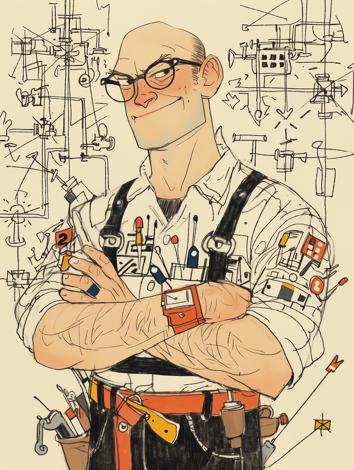 Confident Inventor Illustration