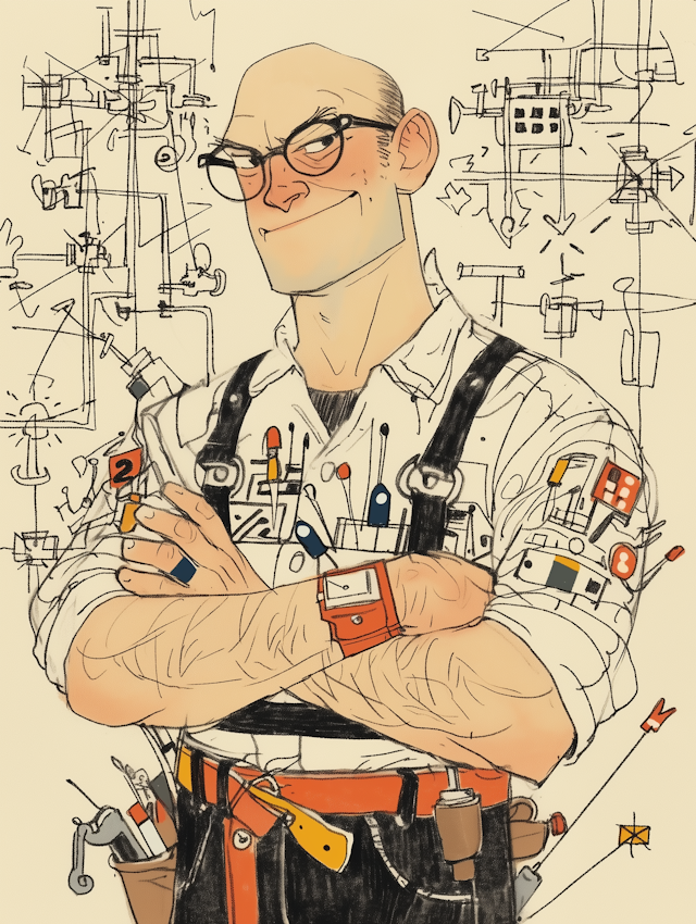 Confident Inventor Illustration