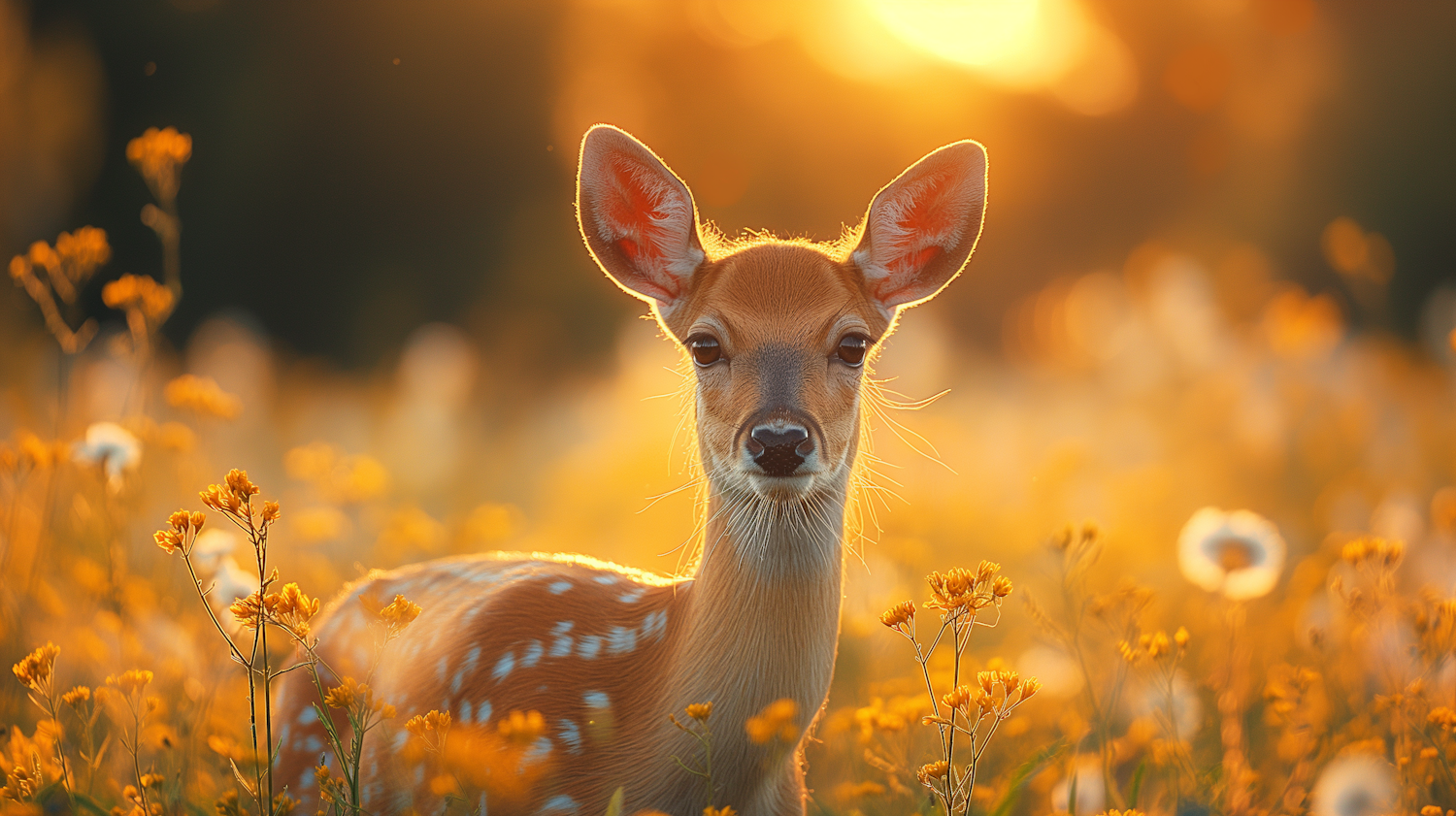 Serene Sunrise with Deer