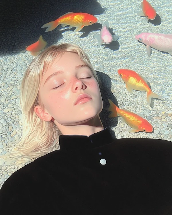 Serene Scene with Koi Fish