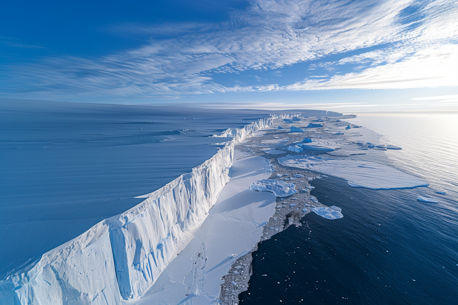 Aerial View of Polar Ice Landscape