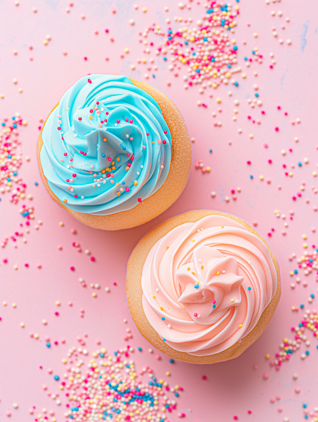 Vibrant Frosted Cupcakes