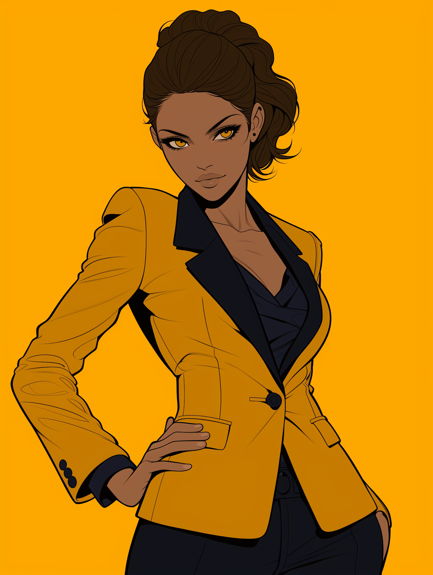 Confident Woman in Yellow Blazer