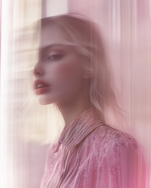 Serene Woman in Pink