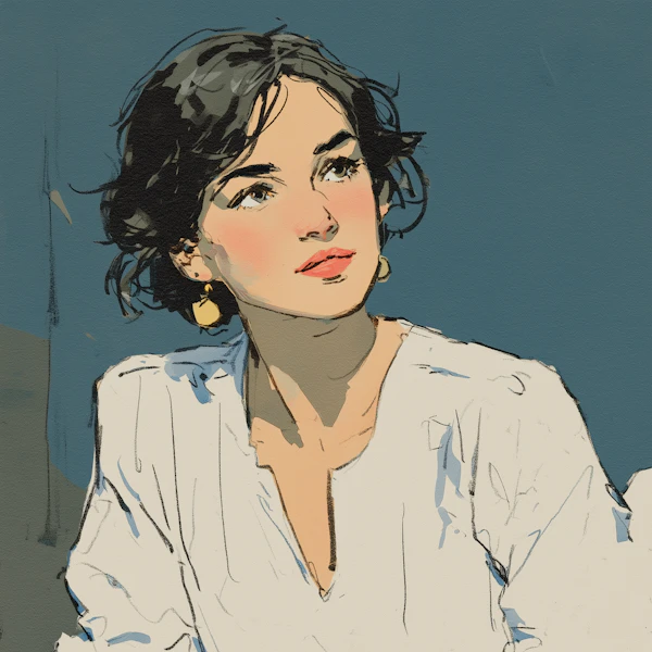 Painterly Woman Portrait