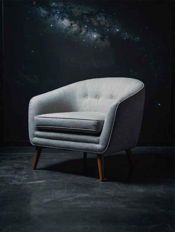 Modern Armchair with Cosmic Background