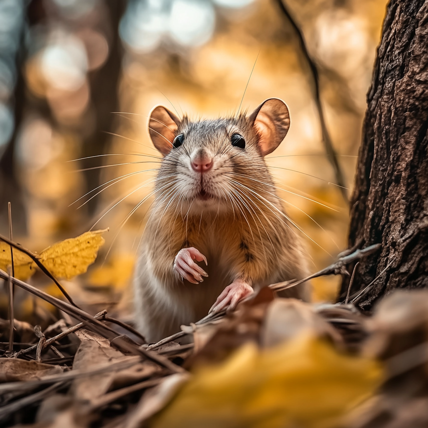 Curious Rat in Autumn