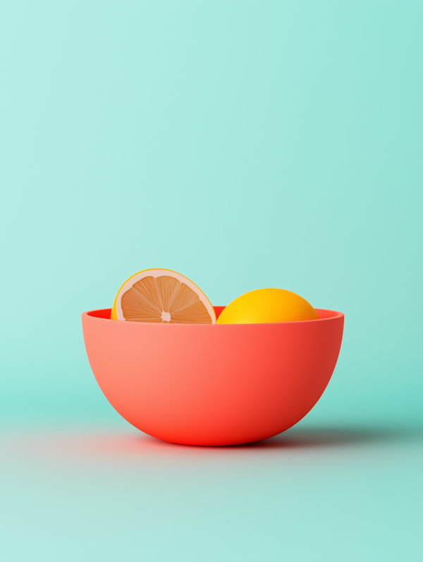 Citrus Fruits in Red Bowl