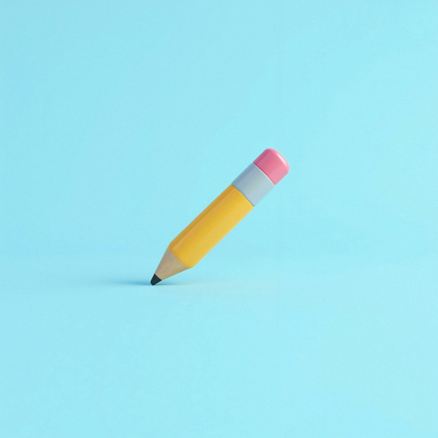 Stylized Pencil on Blue Background