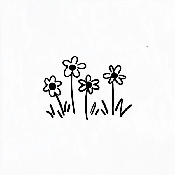 Cartoon Flowers Drawing