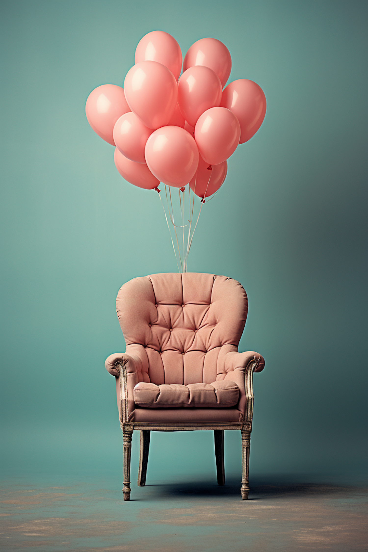 Elegance Ascend: The Whimsical Ballet of Balloons and Vintage Charm