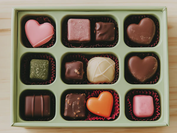 Assorted Chocolates in Green Box